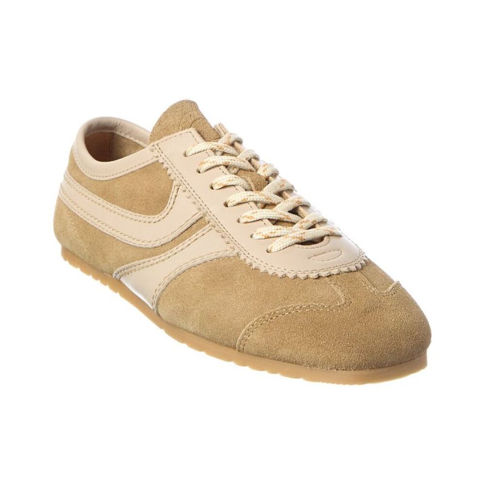 Dries Van Noten Suede & Leather Paneled Sneaker, Beige